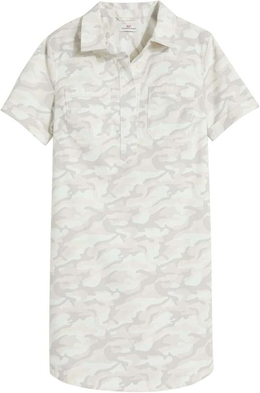 Vineyard Vines Margo Camo Print Shirt Dress “Pina Colada” Colorway Size 4 Preppy
